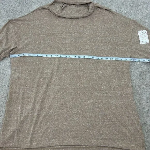 Free People Tunic Top Womens Medium Tan Oversized Fit Dress Stretch Ladies - Picture 7 of 12